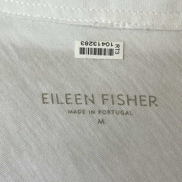 Eileen Fisher Organic Cotton Button Up Blouse Top W’s M White Basic Essential - Picture 3 of 14